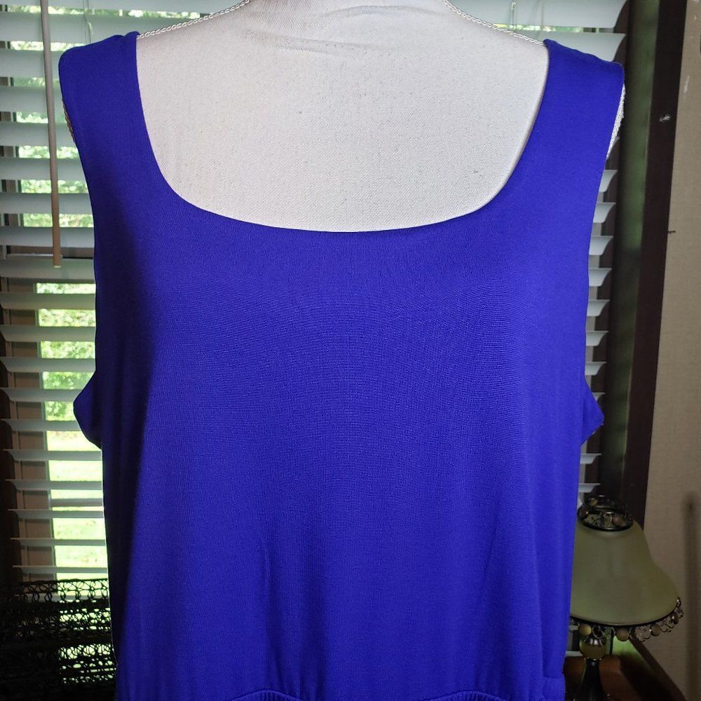 Jason Wu Cobalt Blue Tank Maxi Dress womens plus 1x Sleeveless Summer Casual